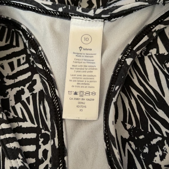 Ivivva Keep Your Cool Racerback Tank Top Black Silver Animal Print Patchwork-10 - Picture 5 of 6
